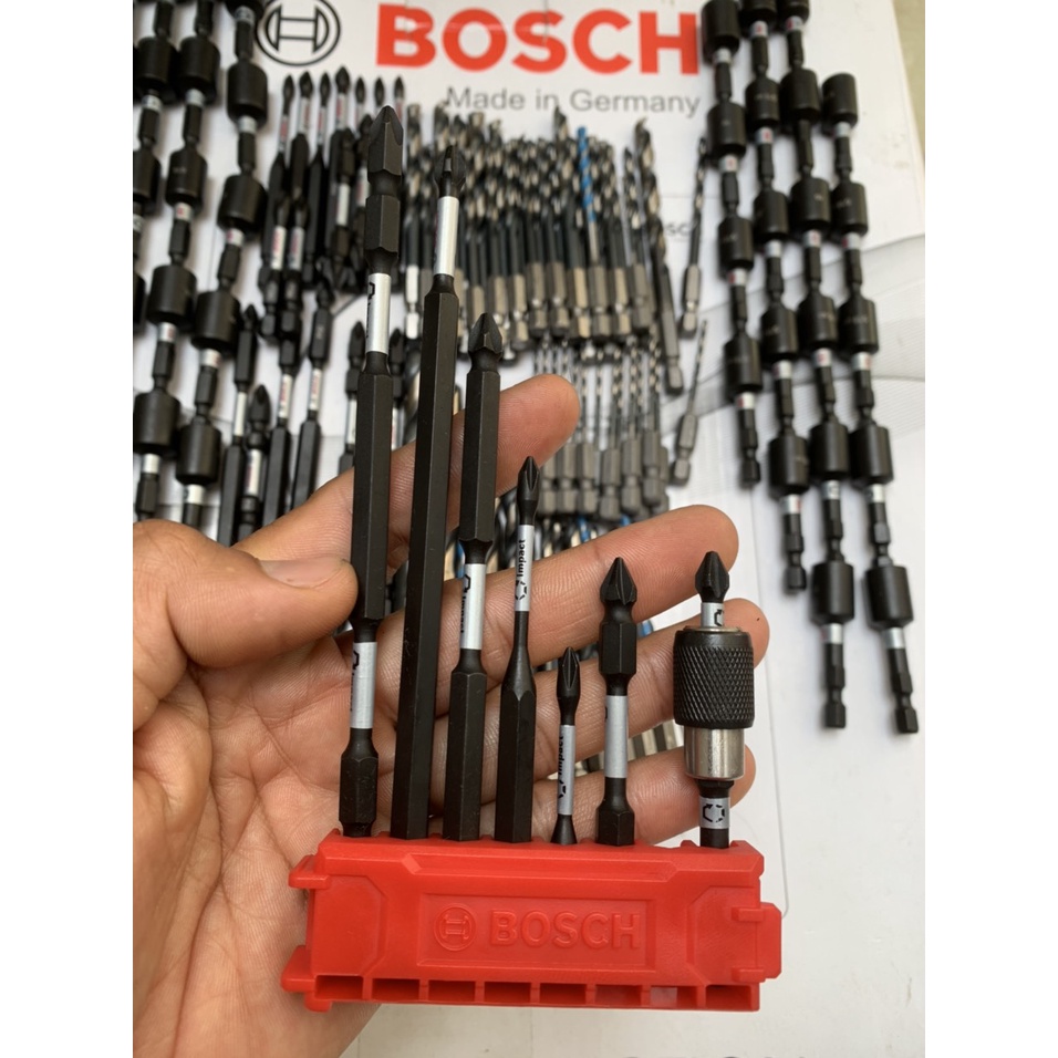 Bộ mũi vít PH1 PH2 SL8 đầu chuyển bu lông 1/4 3/8 1/2  đầu bắn tôn 1/4 5/16 10ly Bosch