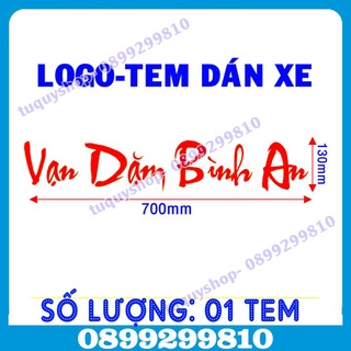 01 TEM DECAL CHỮ VẠN DẶM BÌNH AN DÁN Ô TÔ XE HƠI - VẠN DẶM BÌNH AN STICKER