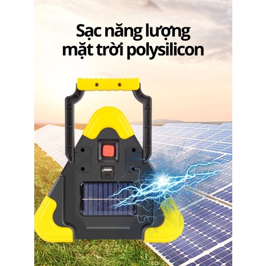 Đèn Led Cảnh Báo Khẩn Cấp Hình Tam Giác 4 Chế Độ Sáng Kiêm Nguồn Điện Dự Phòng Trangdiemxe 4 By-1058