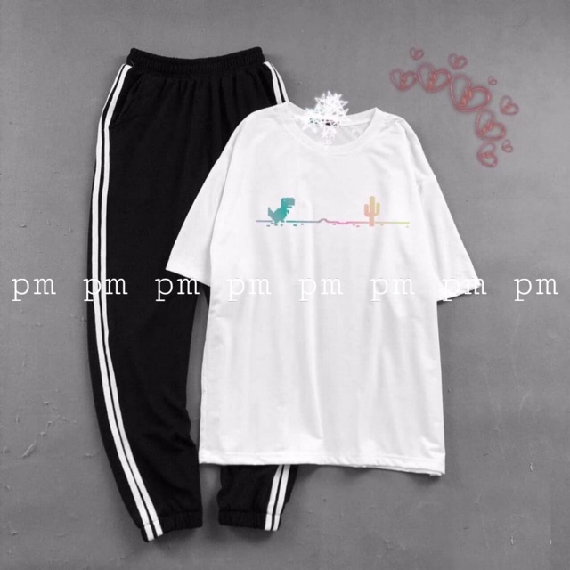 Sét áo sương rồng + quần Sọc bo gấu