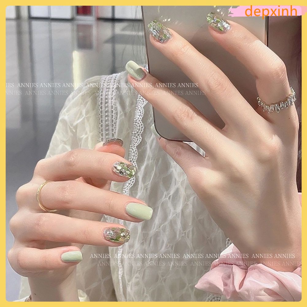 ANNIES Kim Sa Nghệ Thuật Đính Móng Tay Màu Xanh Lá Cây Laser Long Lanh Mỹ Hàn Quốc