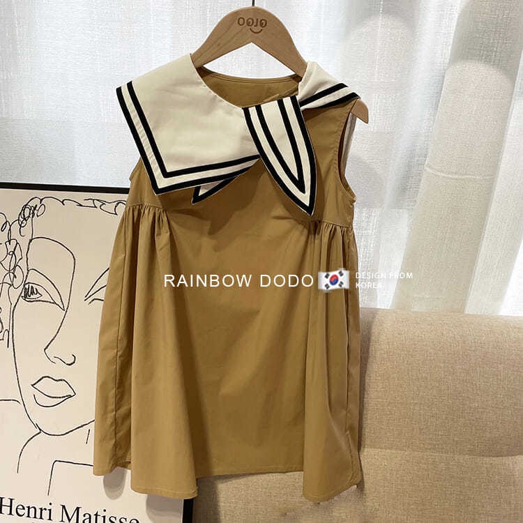 Đầm Sát Nách Màu Trơn Phong Cách Hàn Quốc Thời Trang Mùa Hè Xinh Xắn Cho Bé Gái 5