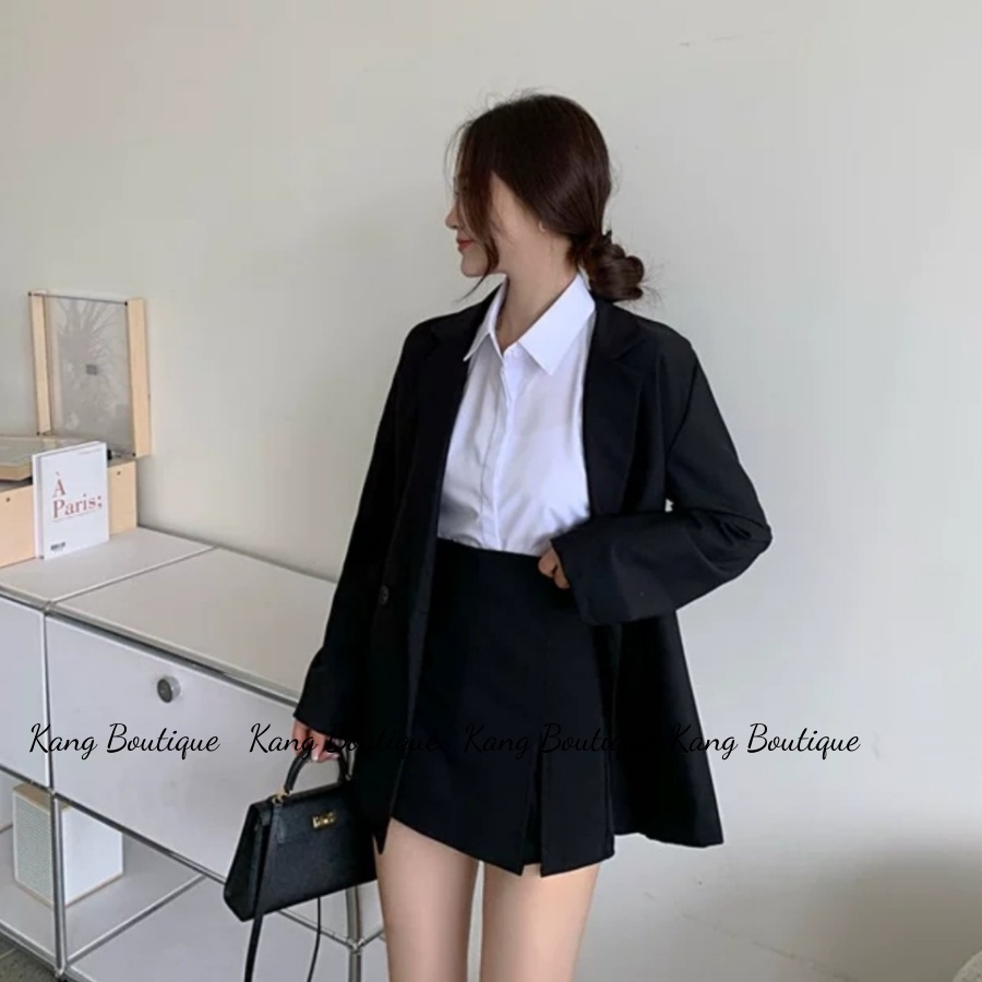 Áo Sơ Mi Trắng Nữ Kiểu Form Rộng Tay Ngắn Công Sở Kang Boutique MÃ SM009