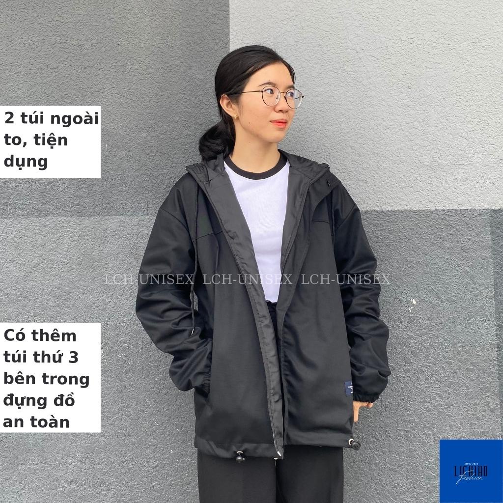 Áo khoác kaki nam nữ 2 lớp form rộng 90kg dày đẹp Áo khoác dù chống nắng unisex basic có 3 túi LCH