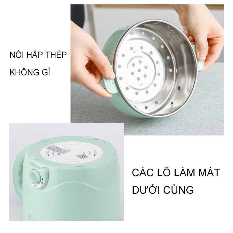 Nồi lẩu điện từ mini 1.5L (nấu cháo, hầm, rang, hấp, luộc) cho 1-2 người ăn {NBDZG}