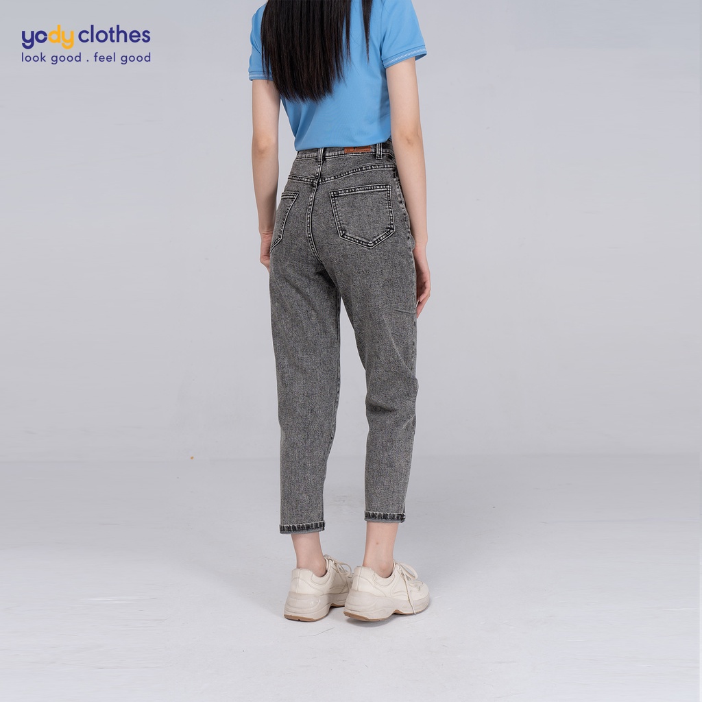 Quần jean baggy nữ YODY lưng cao tôn dáng màu đen QJN3126