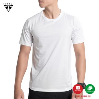 Áo Thun Nam Cotton cổ tròn TSIMPLE phông basic tay ngắn vải co giãn, dày dặn, form chuẩn màu Trắng