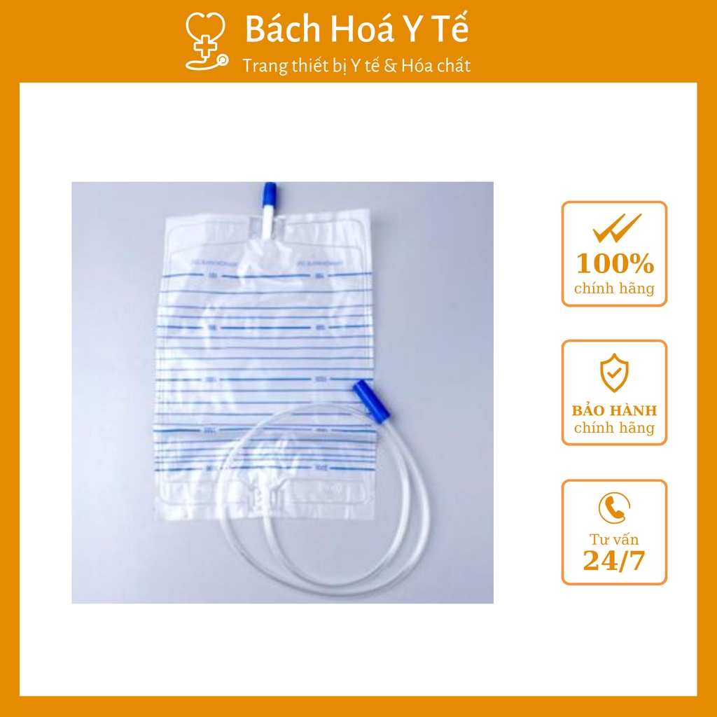 Túi đựng nước tiểu bịch 10 túi dung tích 2000ml, không gây độc hại, không gây kích ứng