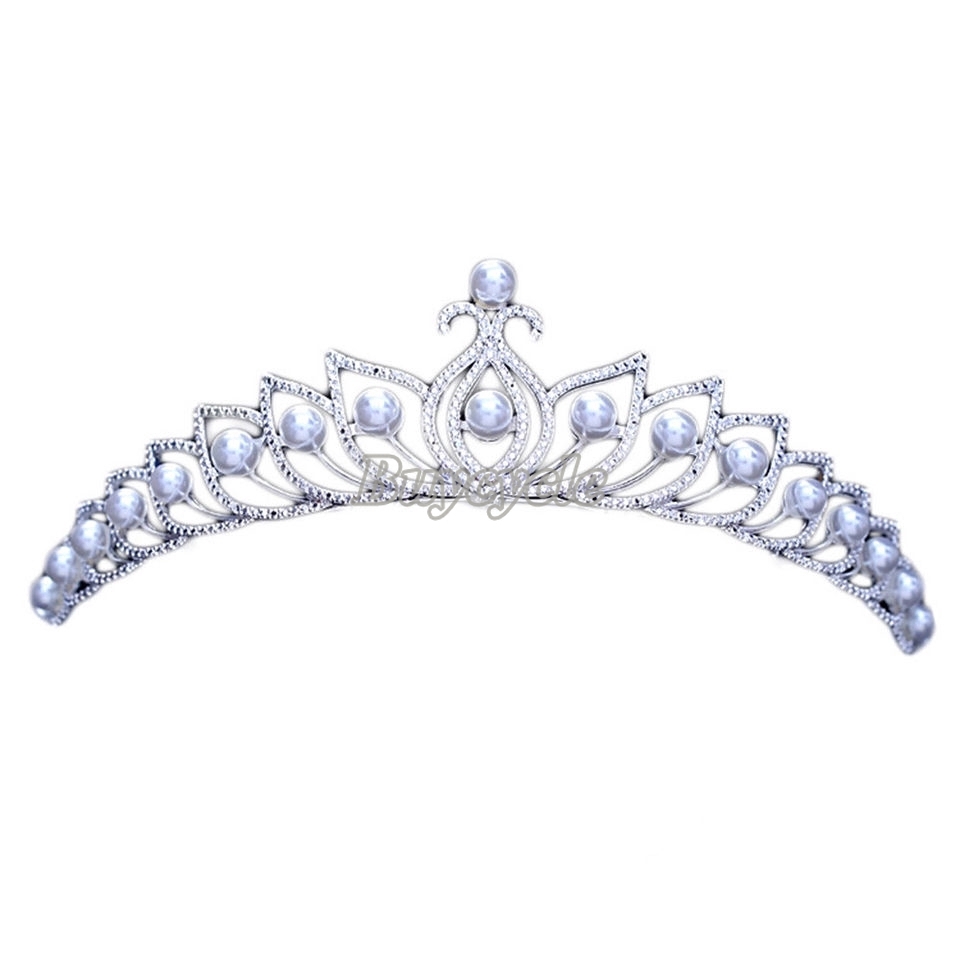 Băng Đô Cài Tóc Hình Vương Miện Đính Ngọc Trai