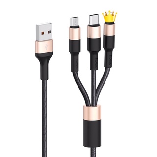 Dây Sạc 3 Đầu Hoco X26 cổng IP, Micro Android, Type C Android dài 1M