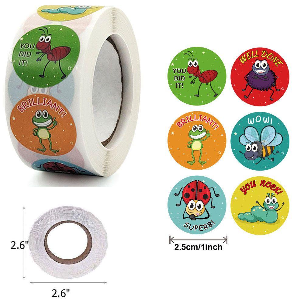 NARCISSUS 500 PCS/Roll For Kids Children Teacher Reward Stickers|Kindergarten School Stationery Labels Animals Decor Labels Study Supplies Students Games Gifts Accessories Self-Adhesive
