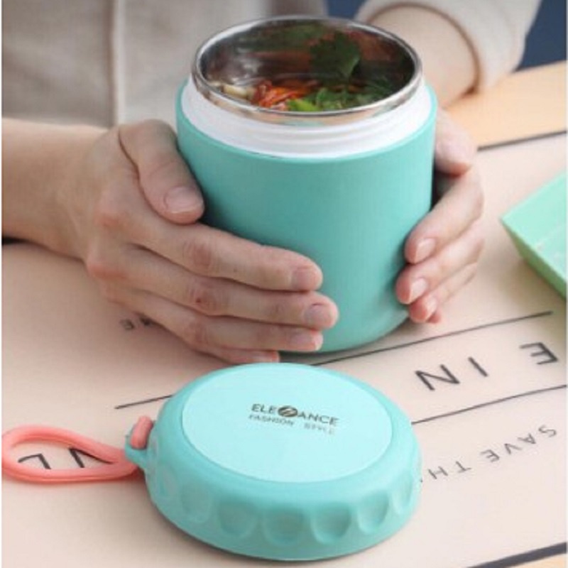 Bình Ủ Cháo  Giữ Nhiệt Có Quai Tiện Lợi Ruột Bình Bằng Inox Dung Tích 430ml