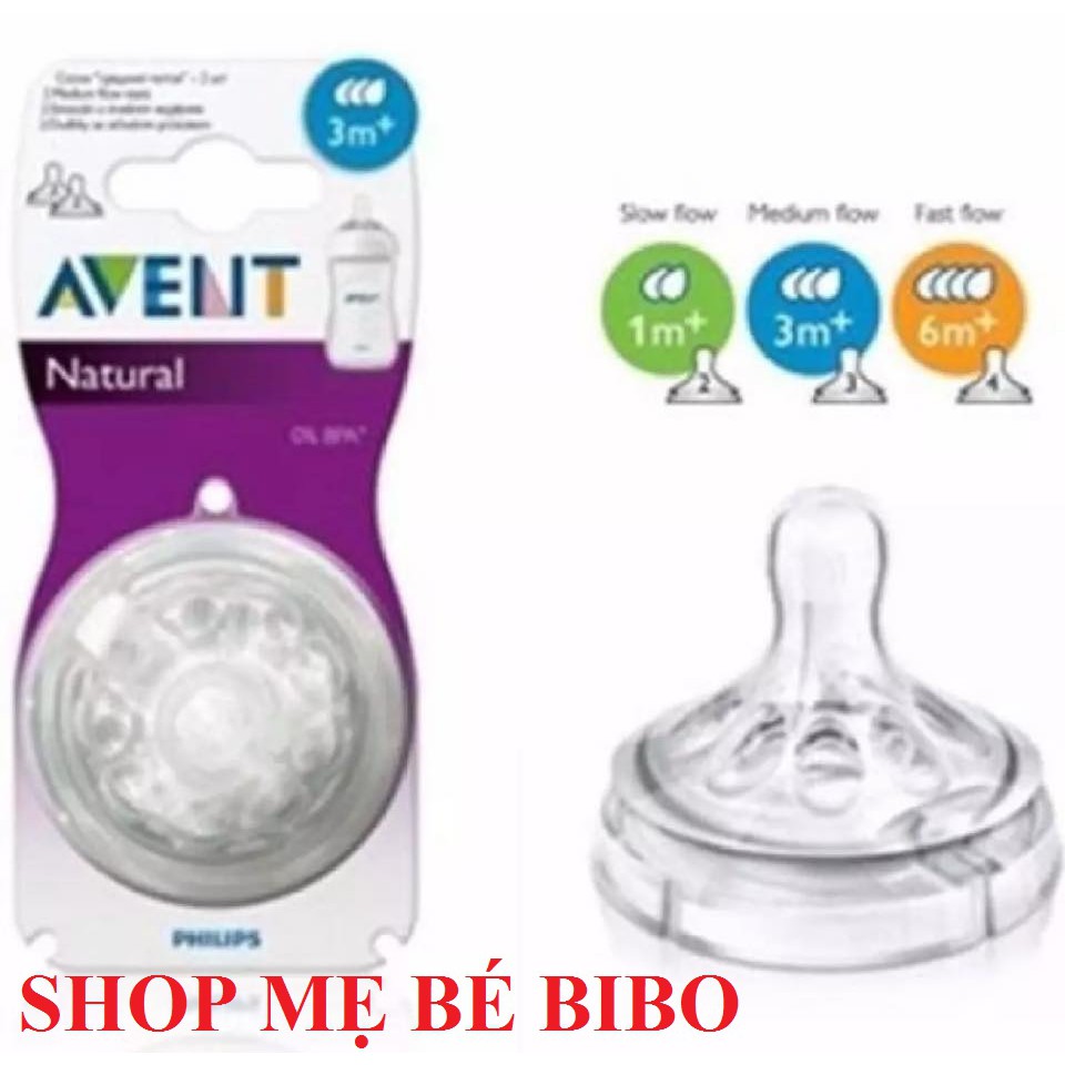 [Chính hãng] LẺ/BỘ 2 NÚM TY AVENT NATURAL CỔ RỘNG