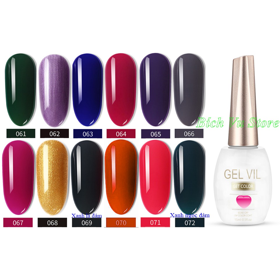 Sơn Gel Vil 168k/6 chai (Tặng bảng màu khi mua 12 chai son Vill)