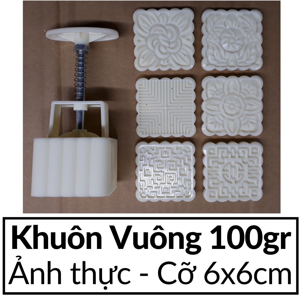 Khuôn làm bánh trung thu và đóng Xôi , Oản hình Tròn hoặc Vuông 4 khuôn 100gr