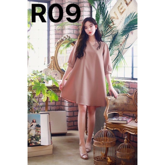 GIẤY rập đầm suông tay lỡ