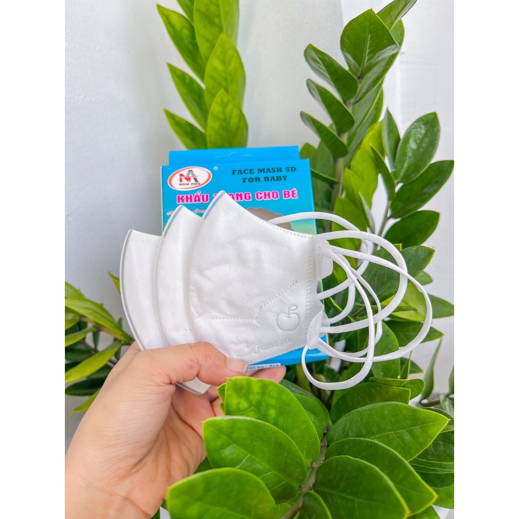 Khẩu trang y tế trẻ em kháng khuẩn 3 lớp Famapro 5D BABY TRƠN
