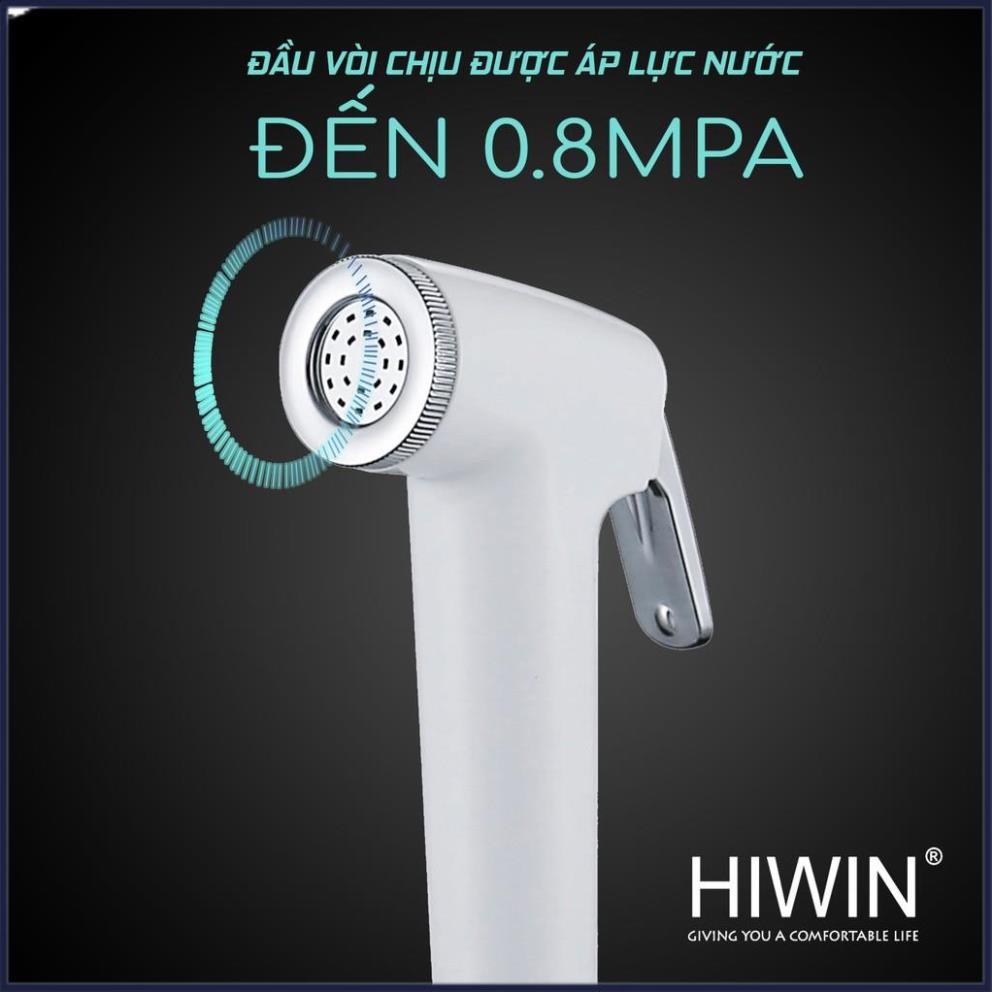 Bộ vòi xịt vệ sinh đa năng chất liệu nhựa ABS trắng sứ cao cấp HIWIN PJF-301WW