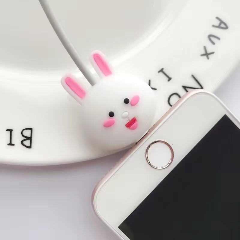 Phụ kiện bảo vệ đầu cắm dây cáp phong cách hoạt hình đáng yêu