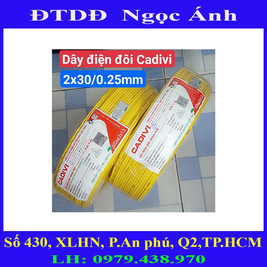Dây điện đôi Cadivi 2x30/0.25mm hàng Việt Nam chất lượng cao
