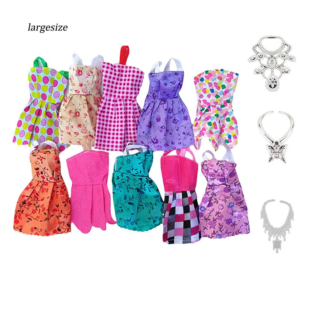 Large♥Doll Wedding Party Mini Dress Shoes Necklace Clothes Simulation Kid Toy Gift