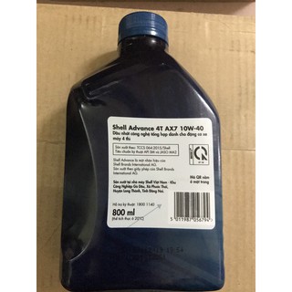 Dầu nhớt xe máy Shell Advance AX7 10w40 (800ml)