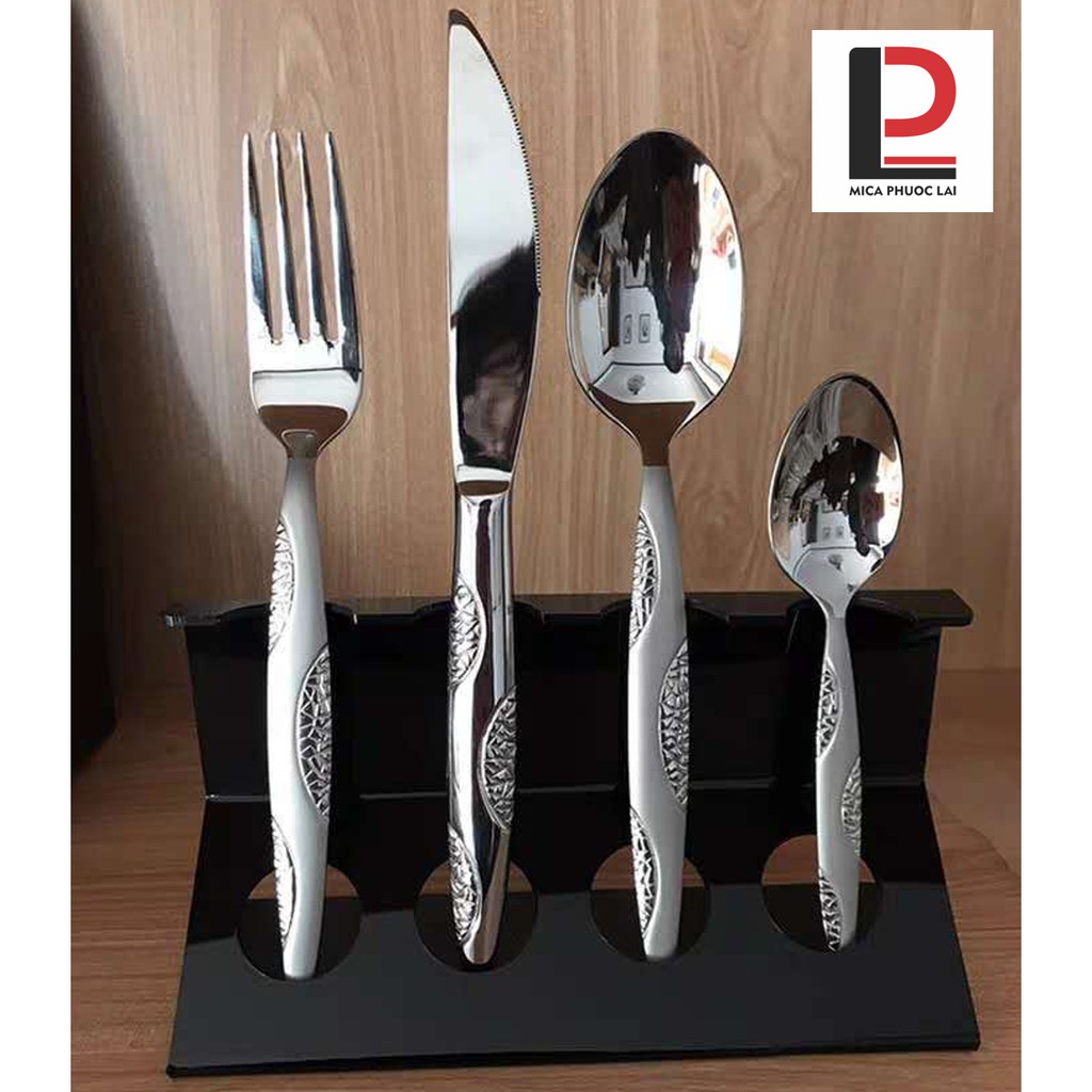 Kệ mica trưng bày bộ dụng cụ ăn/ Giá đỡ acrylic trong suốt để dao, nĩa, đũa, thìa