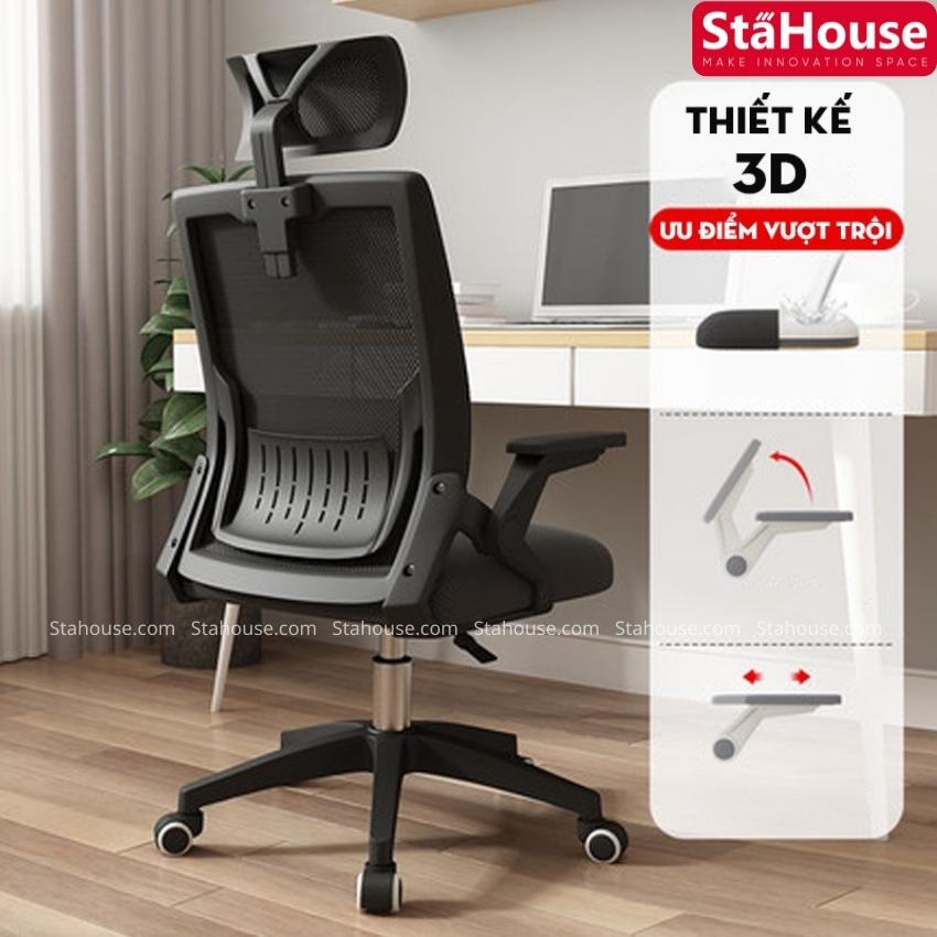 Ghế Công Thái Học Văn Phòng Ngả Lưng Thư Giãn Có Tựa Đầu, Làm Việc Thoải Mái tại Nhà SE605 Stahouse Official Chair HN