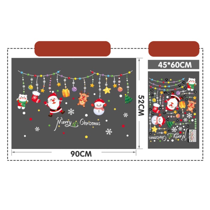 Decal trang trí Noel - Giáng sinh 2022 đầy màu sắc