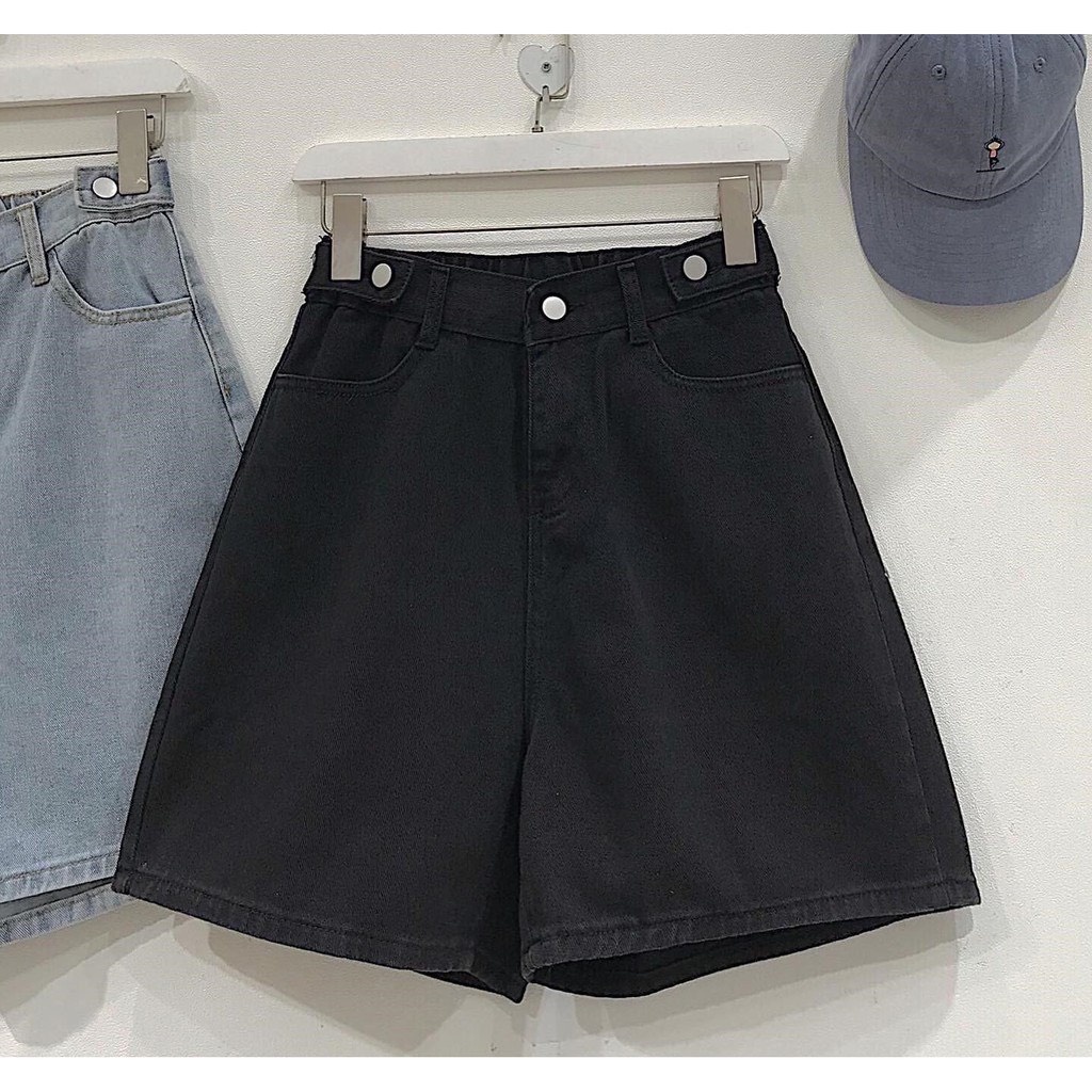 Quần Short, Lững Ngố Nữ Ống Rộng Vải Kaki BASIC Nút cài 2 bên (KK5N)