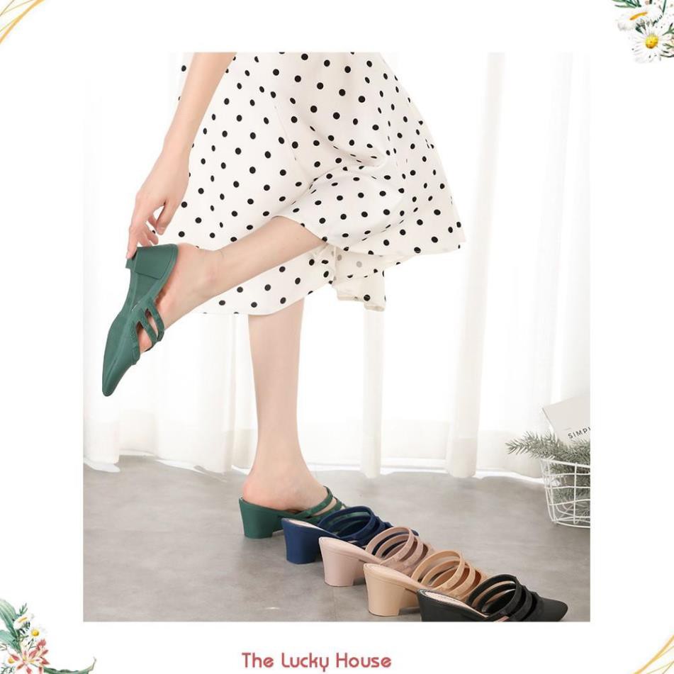 Giầy sục cao gót nữ đi mưa, dạo phố êm chân kiểu dáng dễ thương DN16