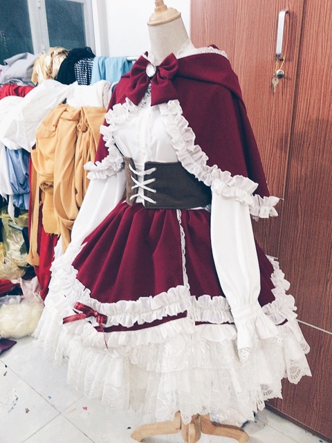 Váy lolita đỏ trắng | BigBuy360 - bigbuy360.vn