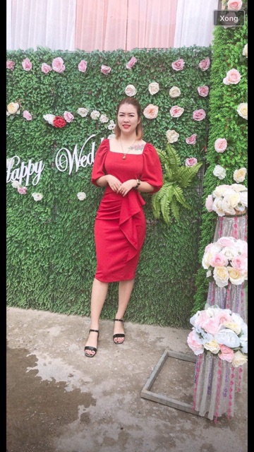 Đầm dự tiệc dáng ôm cổ vuông bèo ảnh thật | BigBuy360 - bigbuy360.vn