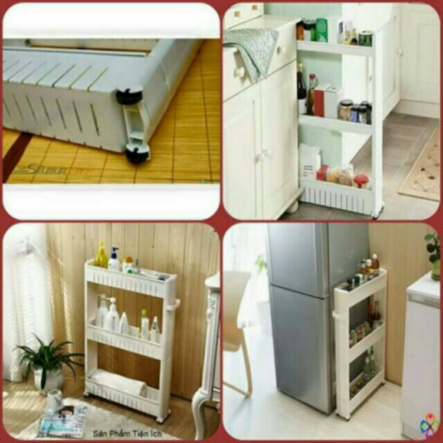 Combo 2 kệ 3 tầng có bánh xe