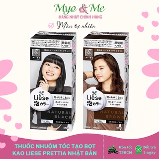 Thuốc nhuộm tóc tạo bọt Kao Liese Prettia màu tự nhiên - Natural Black/Brown