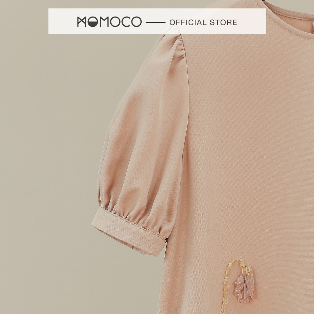 Đầm Thiết Kế Nữ Cổ Tròn MOMOCO Tay Pha Vải Trong Chất Tuýt Si Mềm Nhẹ M2789