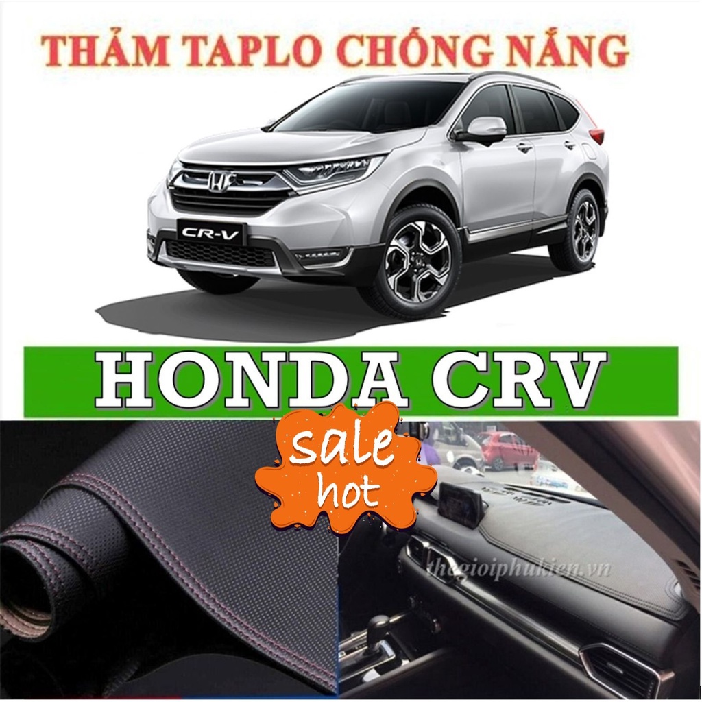 Thảm phủ taplo Honda CRV 2018-2019 da PU 3 lớp dập vân cacbon chống nóng cho ô tô