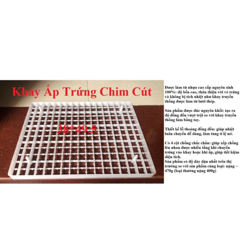 khay ấp trứng chim cút - loại 221 quả