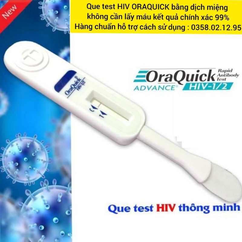 [ HÀNG CHUẨN HỖ TRỢ KHÁCH HÀNG CÁCH SỬ DỤNG ] Que test HIV ORAQUICK bằng dịch miệng không cần lấy máu kết quả đúng 99%