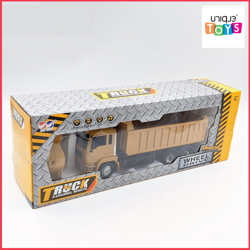 Xe Công Trình, Xe Ben Điều Khiển Từ Xa, Cấu Tạo Hợp Kim - Pin sạc, Nâng - Hạ Ben