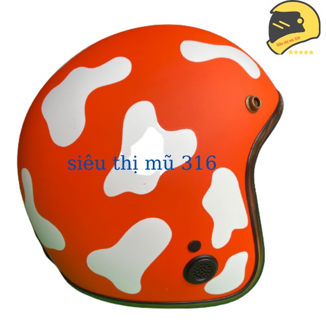 [bán sỉ]mũ bảo hiểm 3/4 đâu tem bò sữa hàng cao cấp nhựa ABS nguyên sinh nhiều màu kèm kính