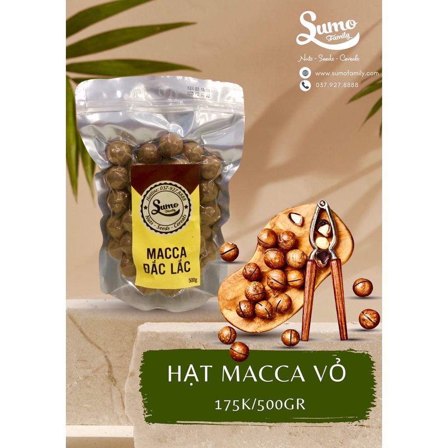 Hạt macca Đắc Lắc, túi 500gr