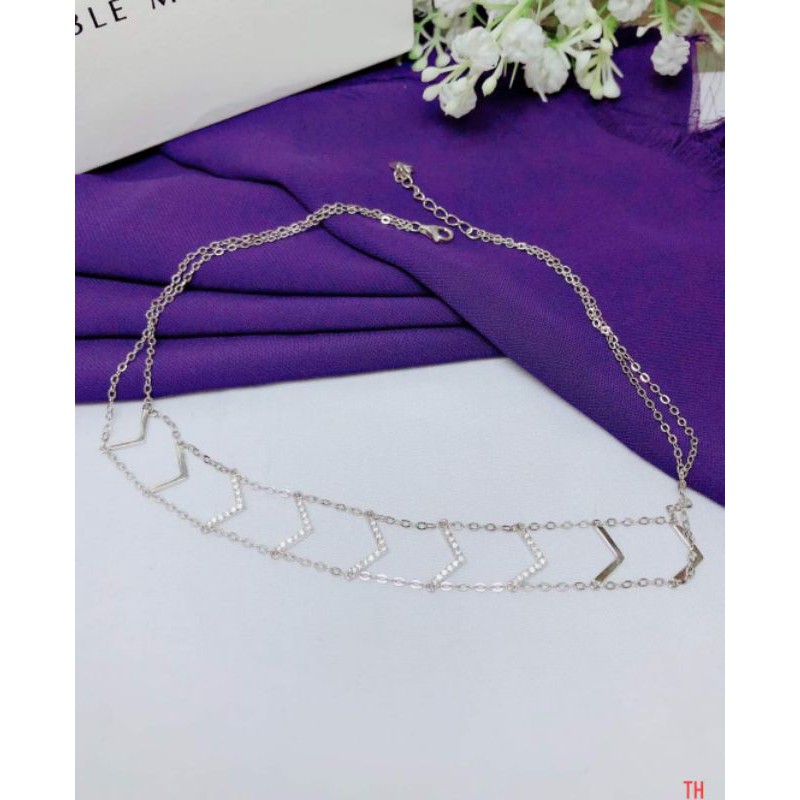 DÂY CHOCKER BẠC TA ÔM SÁT CỔ