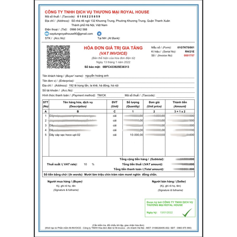 Cáp sạc Hoco UPL-02 (Trắng)