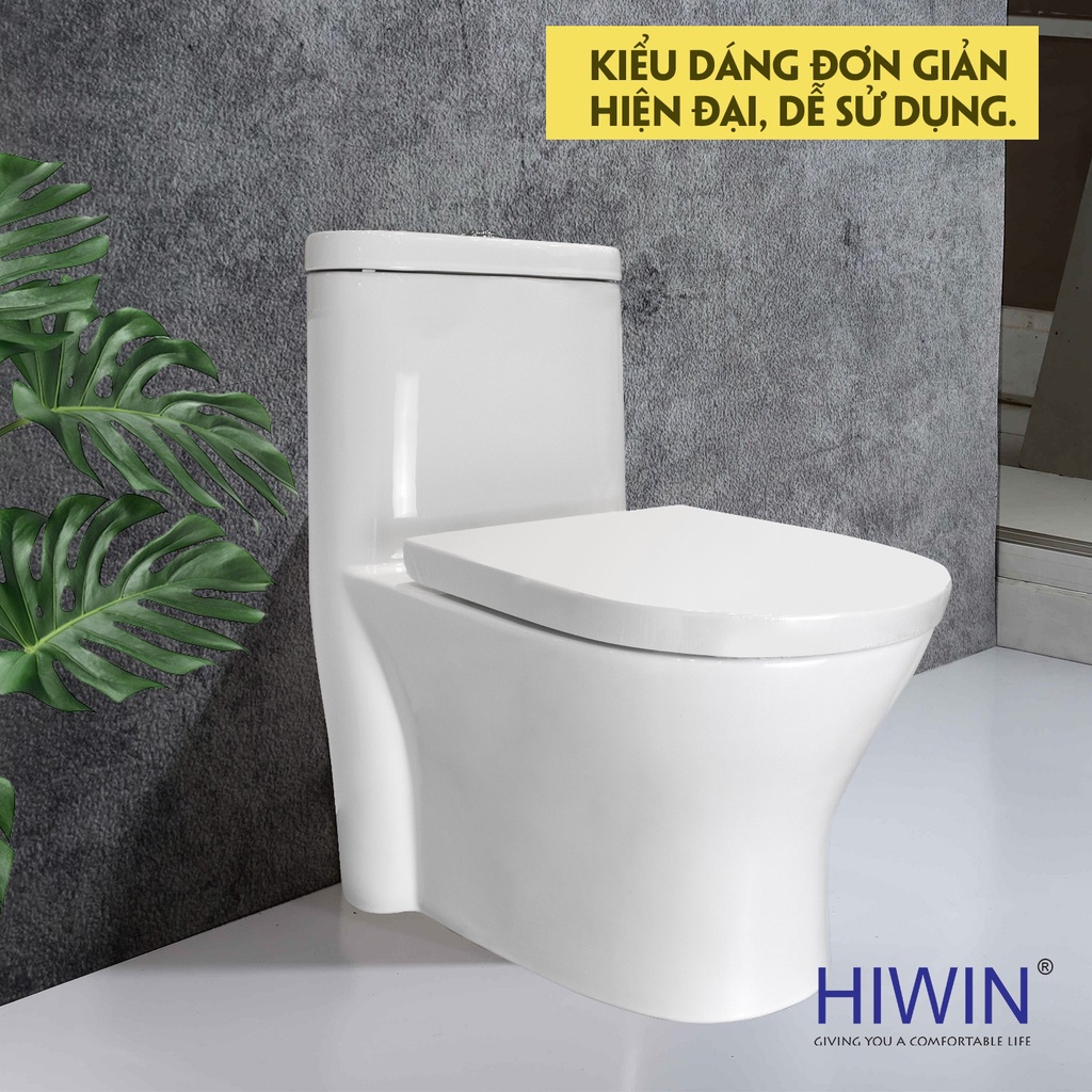 Bồn cầu sứ nguyên khối tráng men chống bám bẩn cao cấp HIWIN MT-2012
