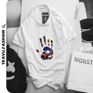 Áo thun nam đẹp, tay ngắn cổ tròn chất tici in 3D Bàn Tay Đa Sắc CZ02