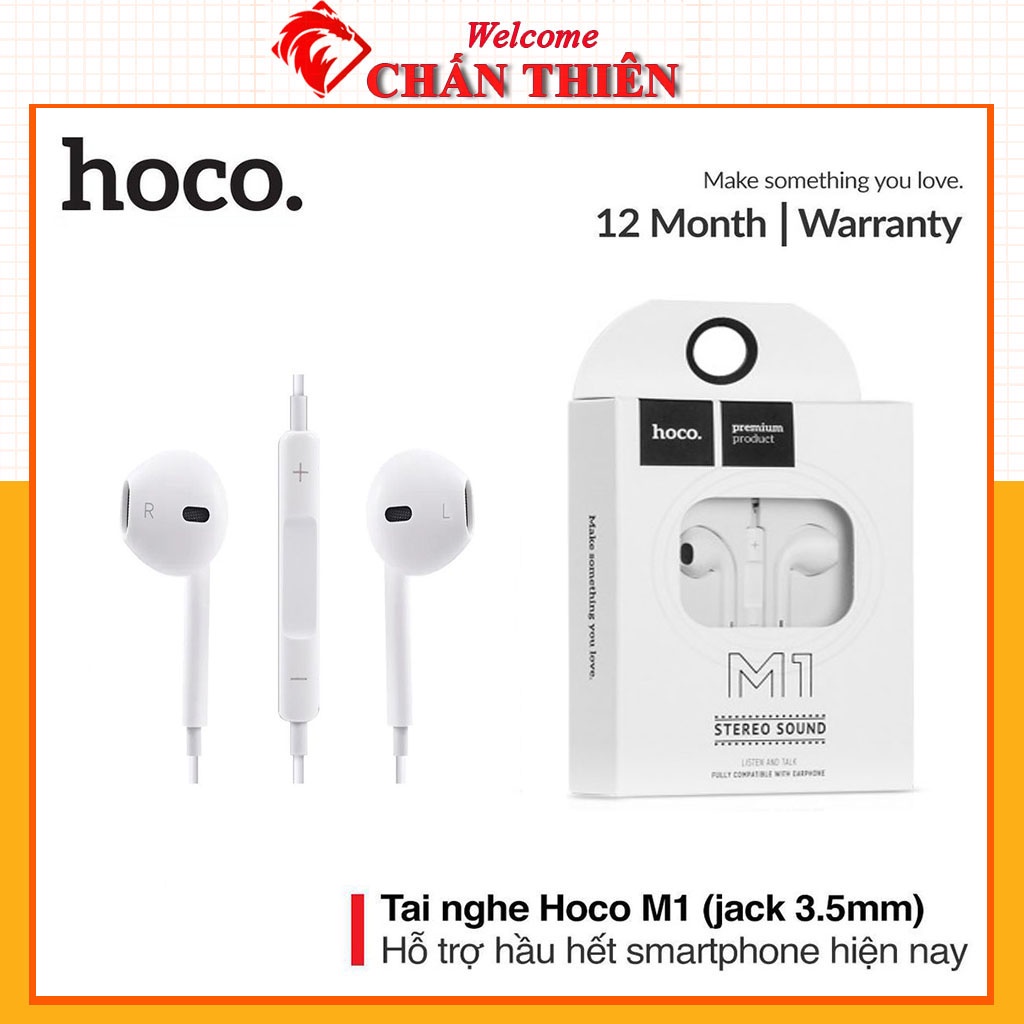 Tai Nghe Hoco M1 Âm thanh cực chuẩn Phù hợp tai nghe IP và nhiều dòng máy có Jack cắm 3.5 mm