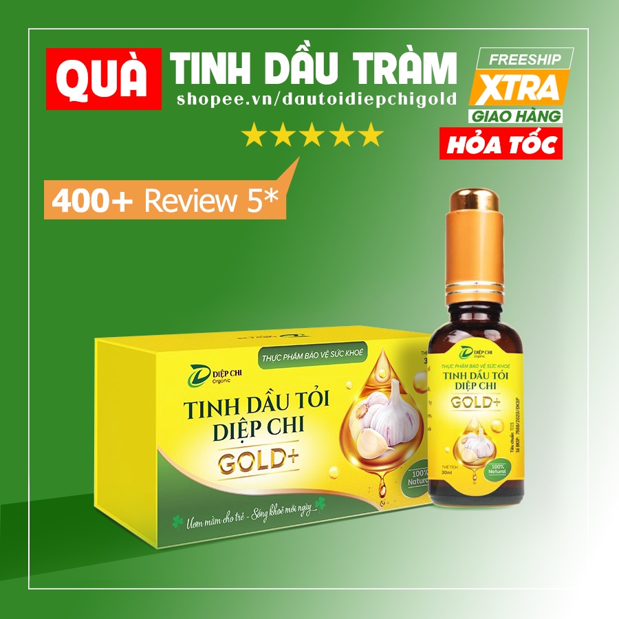 Dầu Tỏi Diệp Chi - Tinh Dầu Tỏi Diệp Chi Gold + (Chính Hãng, Tặng dầu tràm)