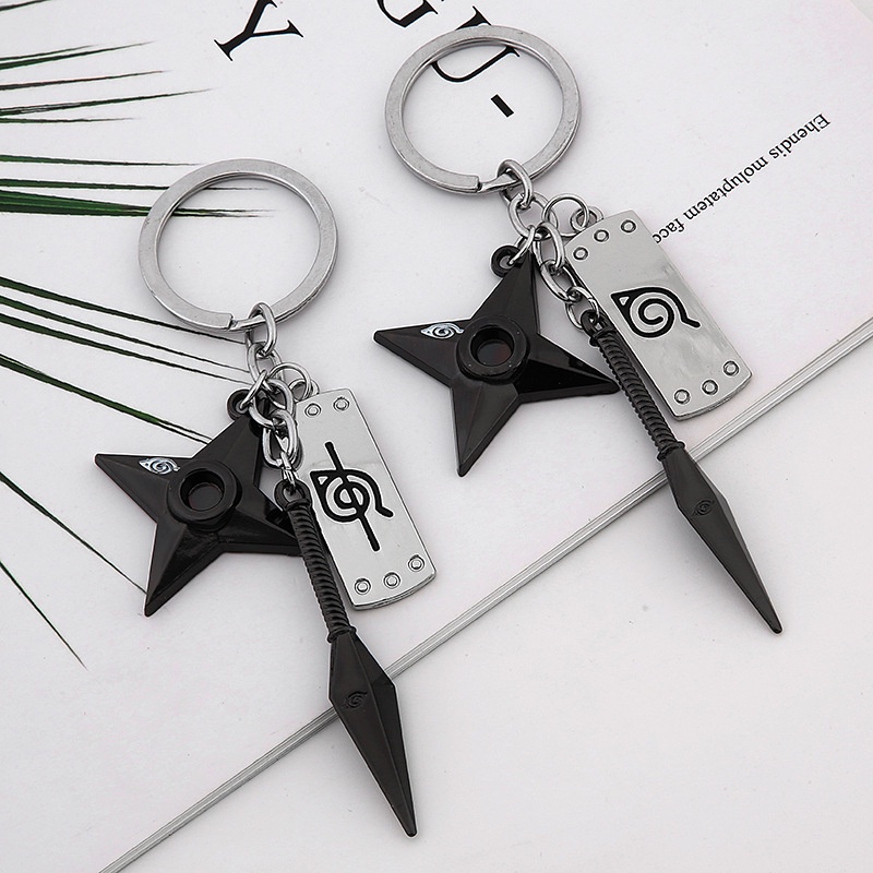 Móc khóa kim loại băng trán Naruto Itachi anime chibi xinh xắn quà tặng độc đáo
