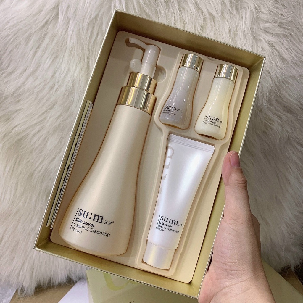 Bộ Sữa rửa mặt làm sạch sâu, giảm dầu giảm mụn - Sum37 Skin Saver Essential Cleansing Foam 350ml